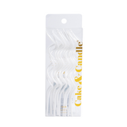 White Swirly 13cm Candles 16 Pack