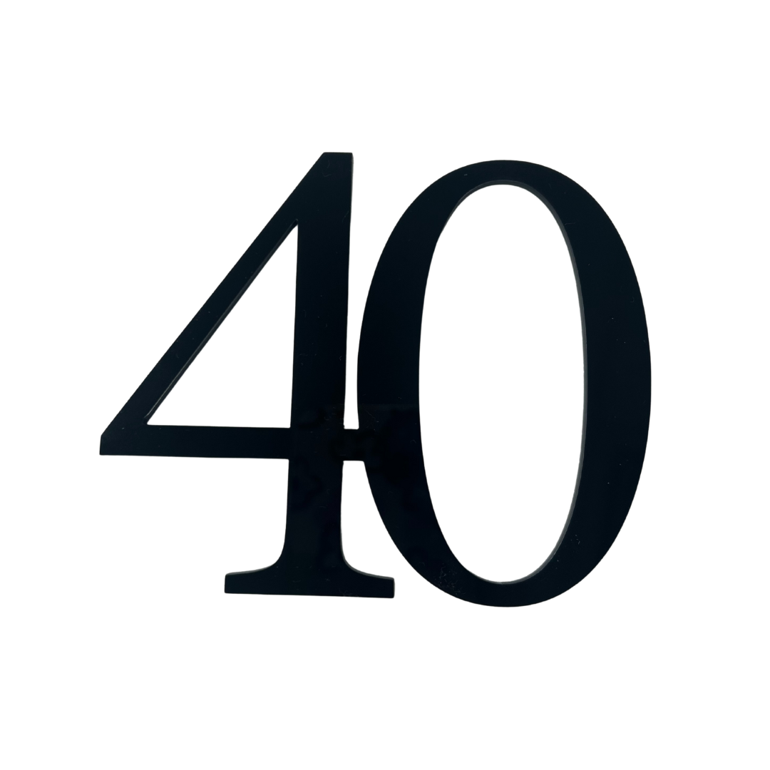 40 BLACK 10CM ACRYLIC CAKE FROPPER