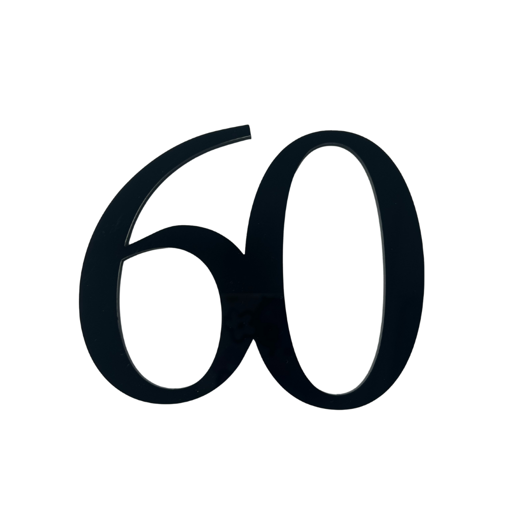 60 BLACK 10CM ACRYLIC CAKE FROPPER