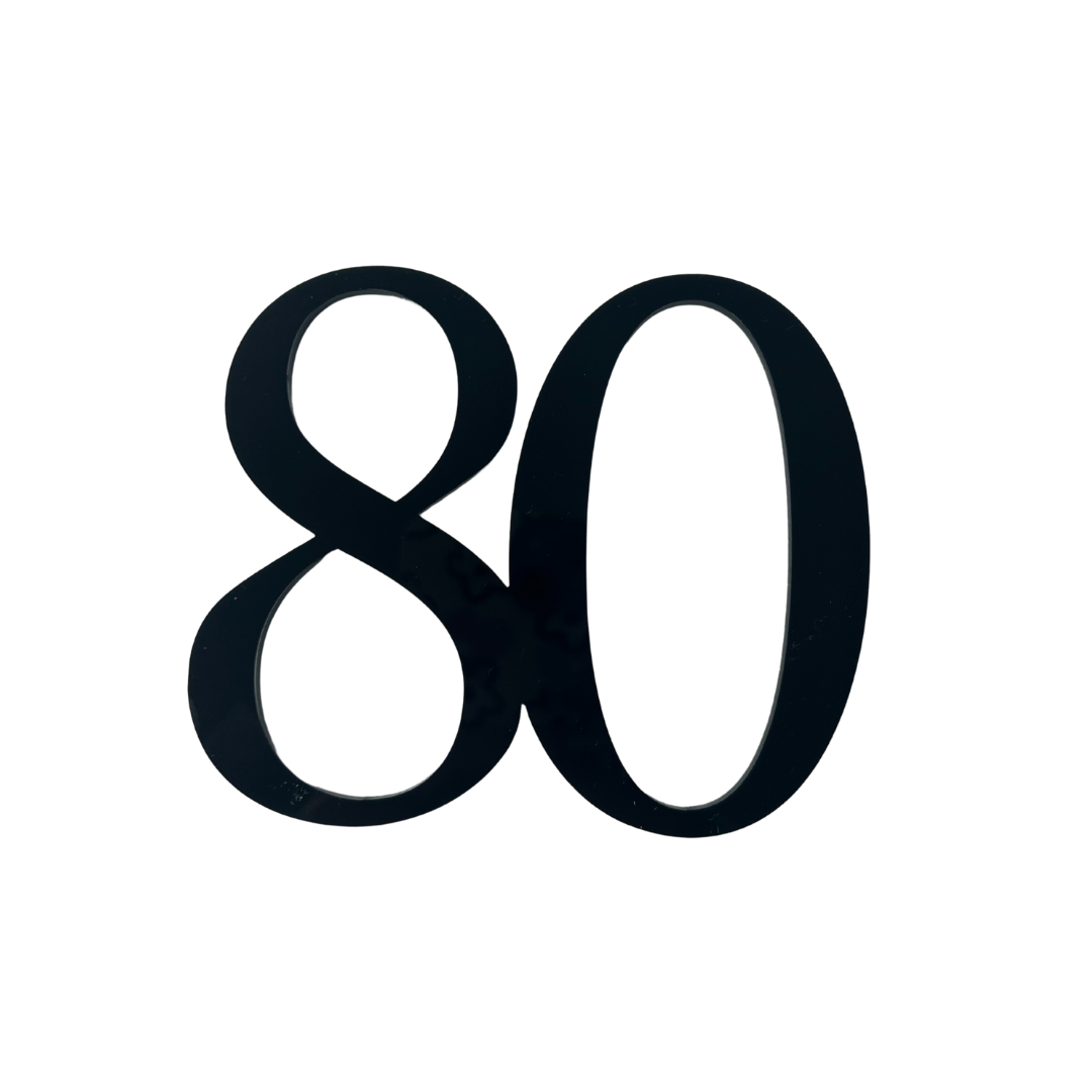 80 BLACK 10CM ACRYLIC CAKE FROPPER