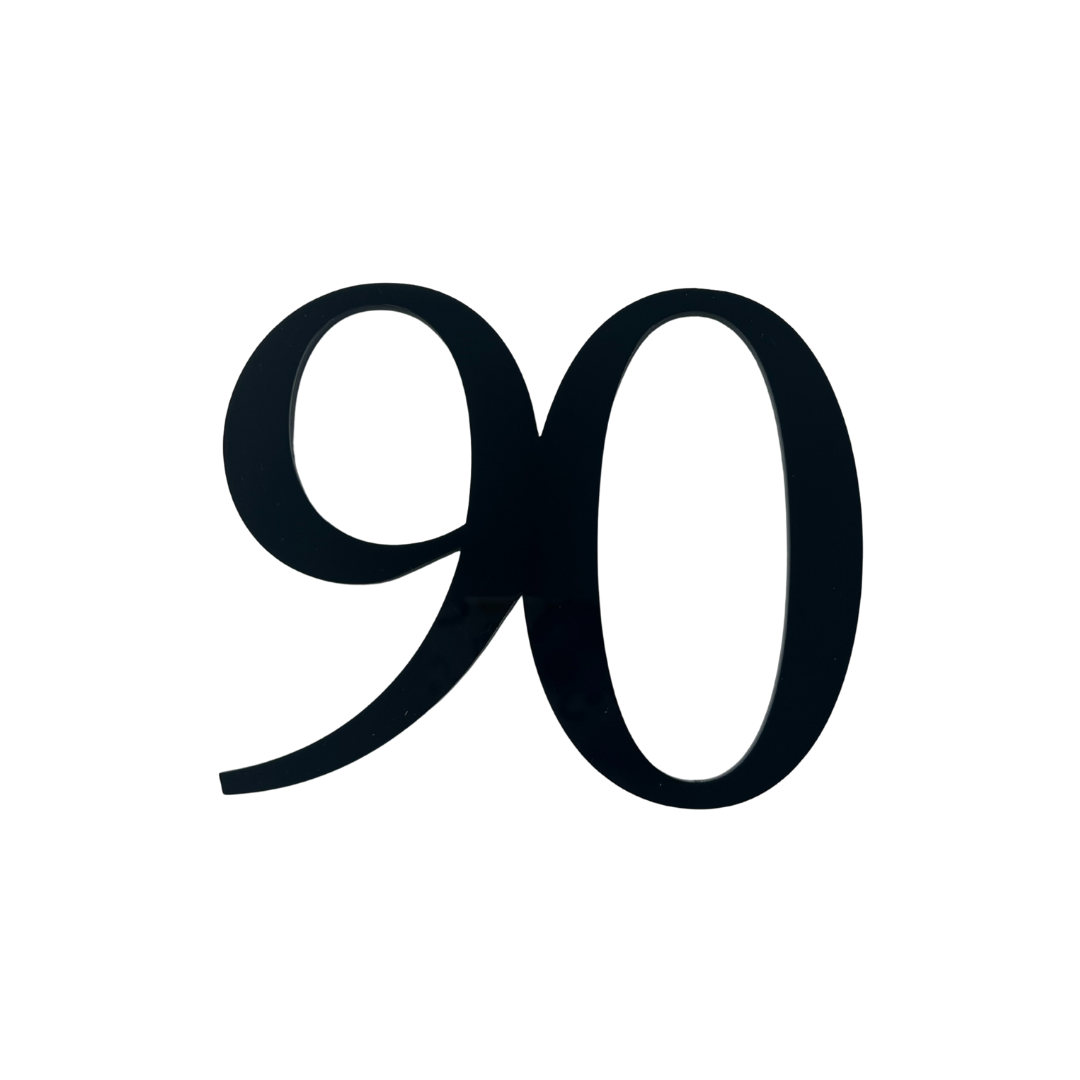 90 BLACK 10CM ACRYLIC CAKE FROPPER