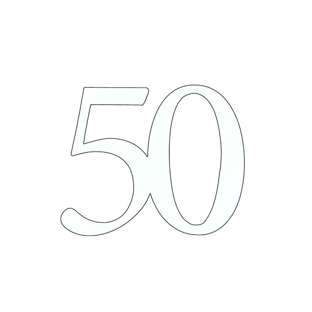 50 WHITE 10CM ACRYLIC CAKE FROPPER