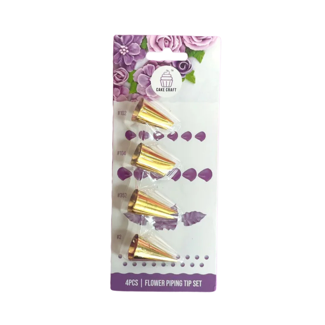Flower Piping Tip 4 Piece Set
