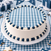 Navy Gingham Edible Image Template