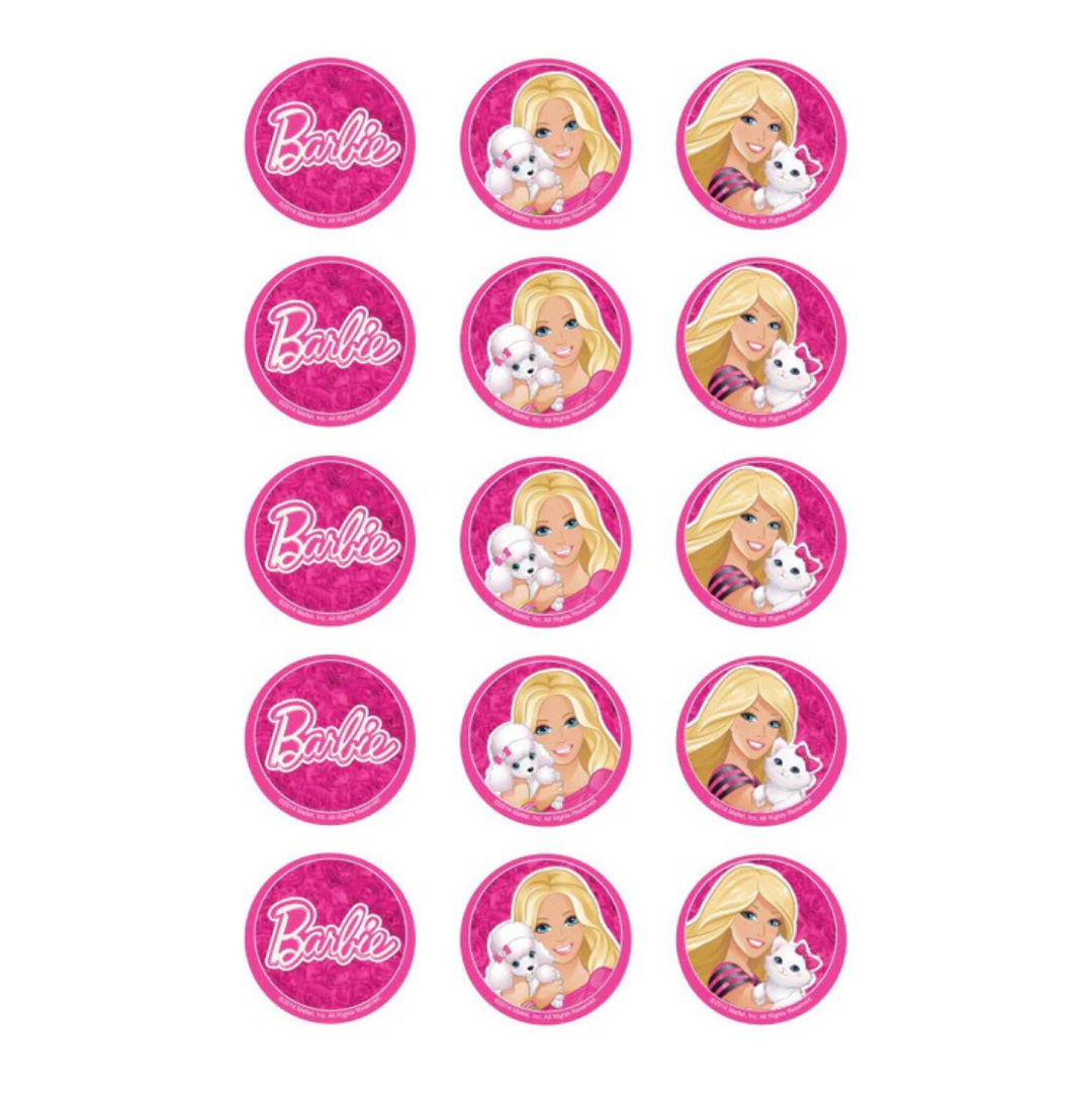 Barbie 5cm Cupcake Images 15 Per Sheet
