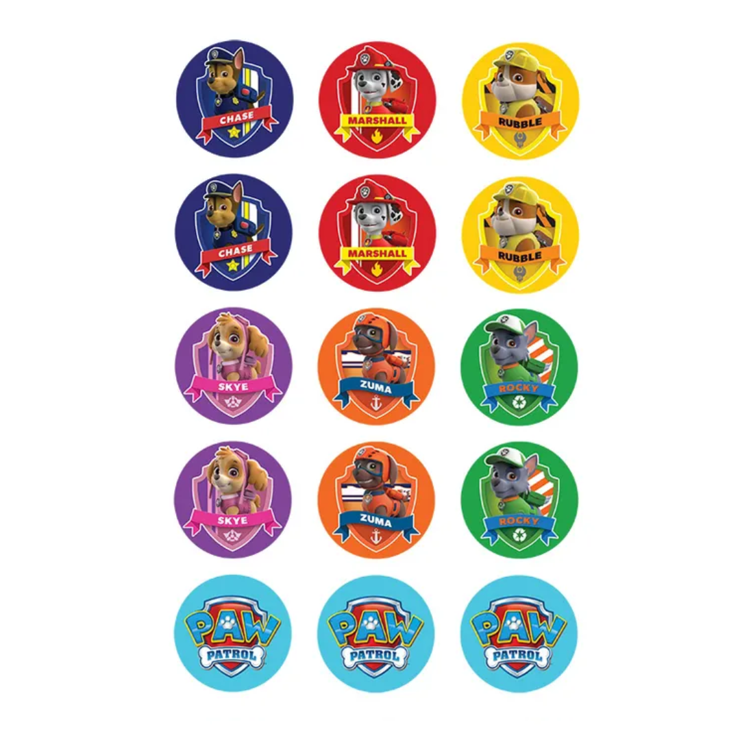 Paw Patrol 5cm Images 15 Per Sheet