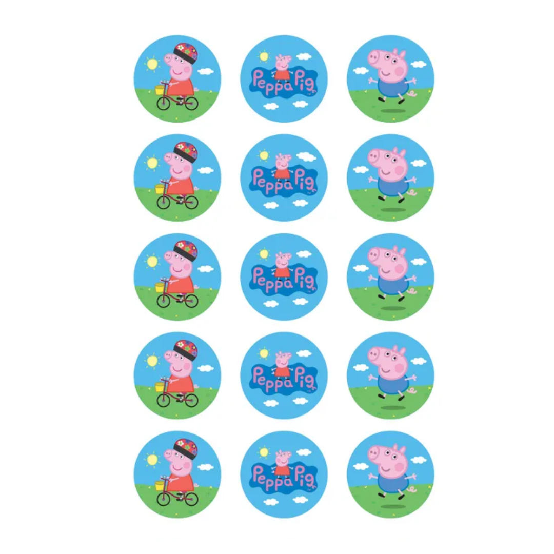 Peppa Pig 5cm Images 15 Per Sheet