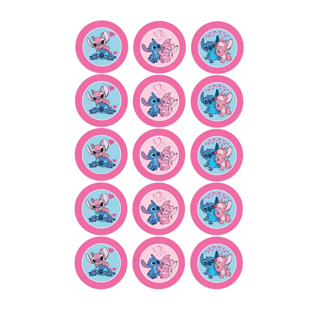 Stitch & Angel 5cm Images 15 Per Sheet