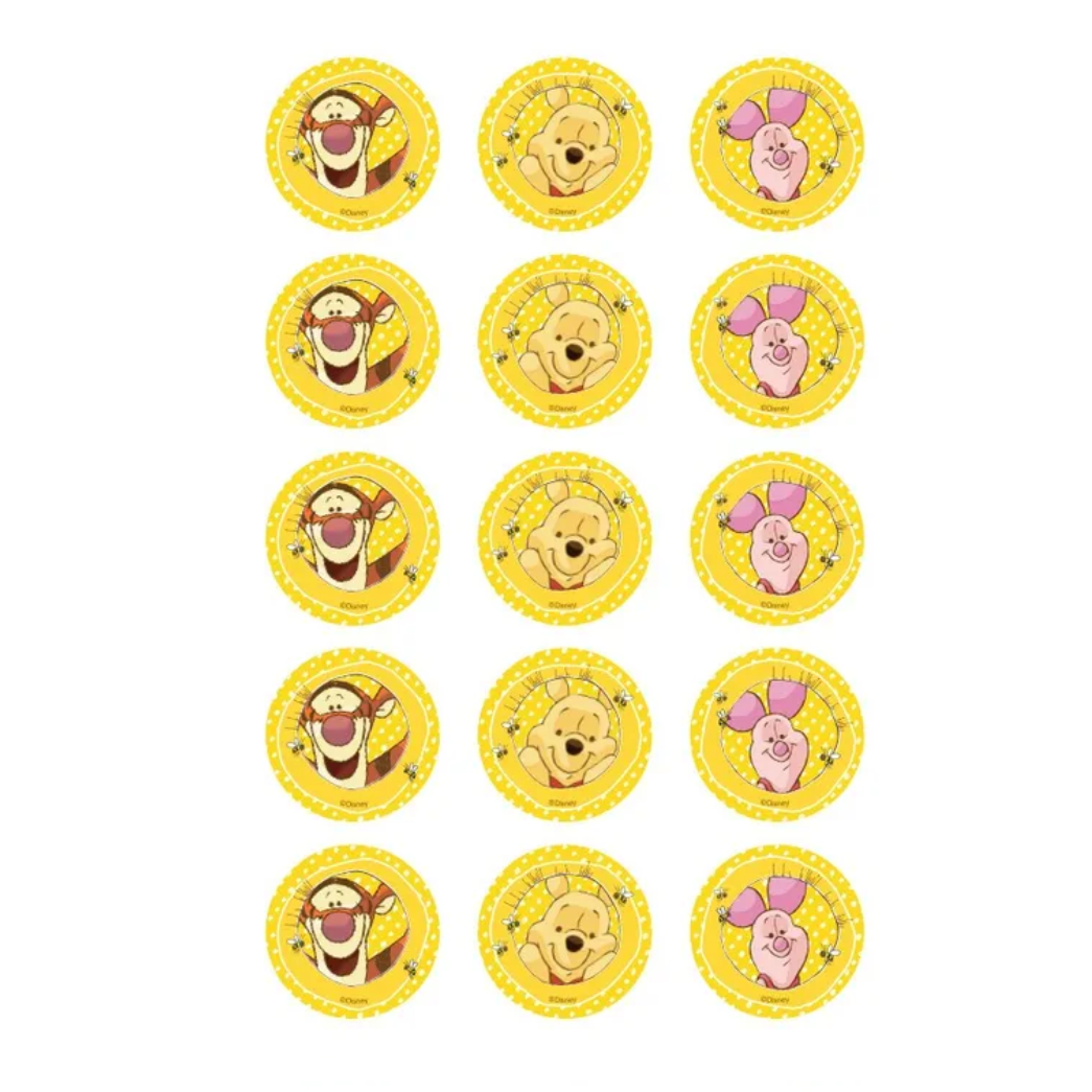 Winnie The Pooh 5cm Images 15 Per Sheet