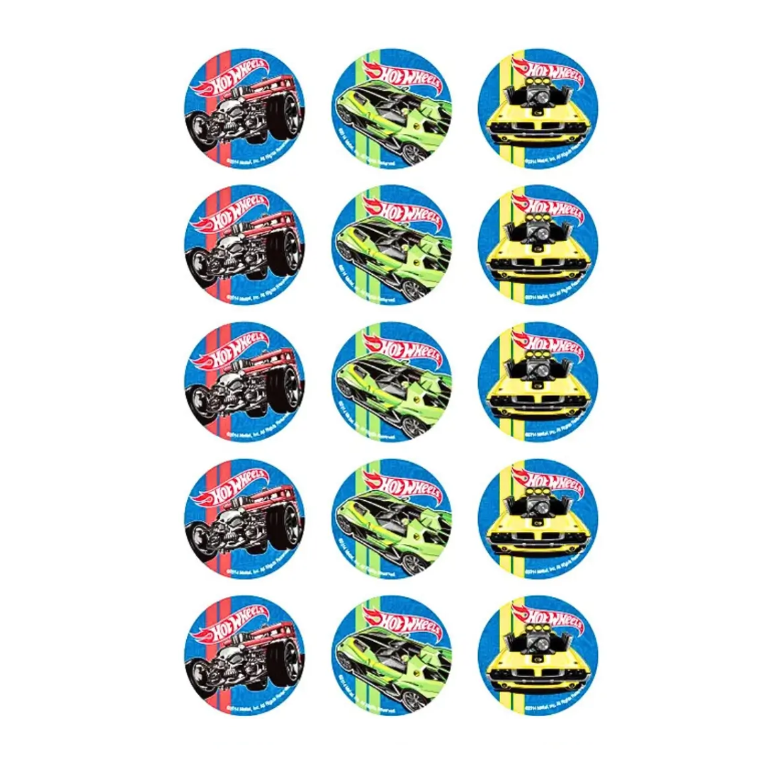 Hot Wheels 5cm Images 15 Per Sheet