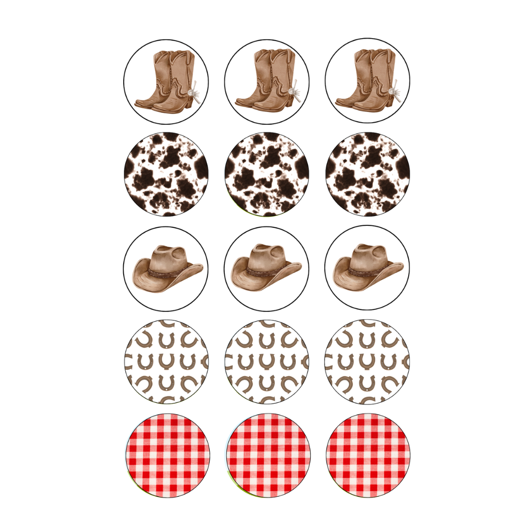 Cowboy Cowgirl Cupcake Edible Images