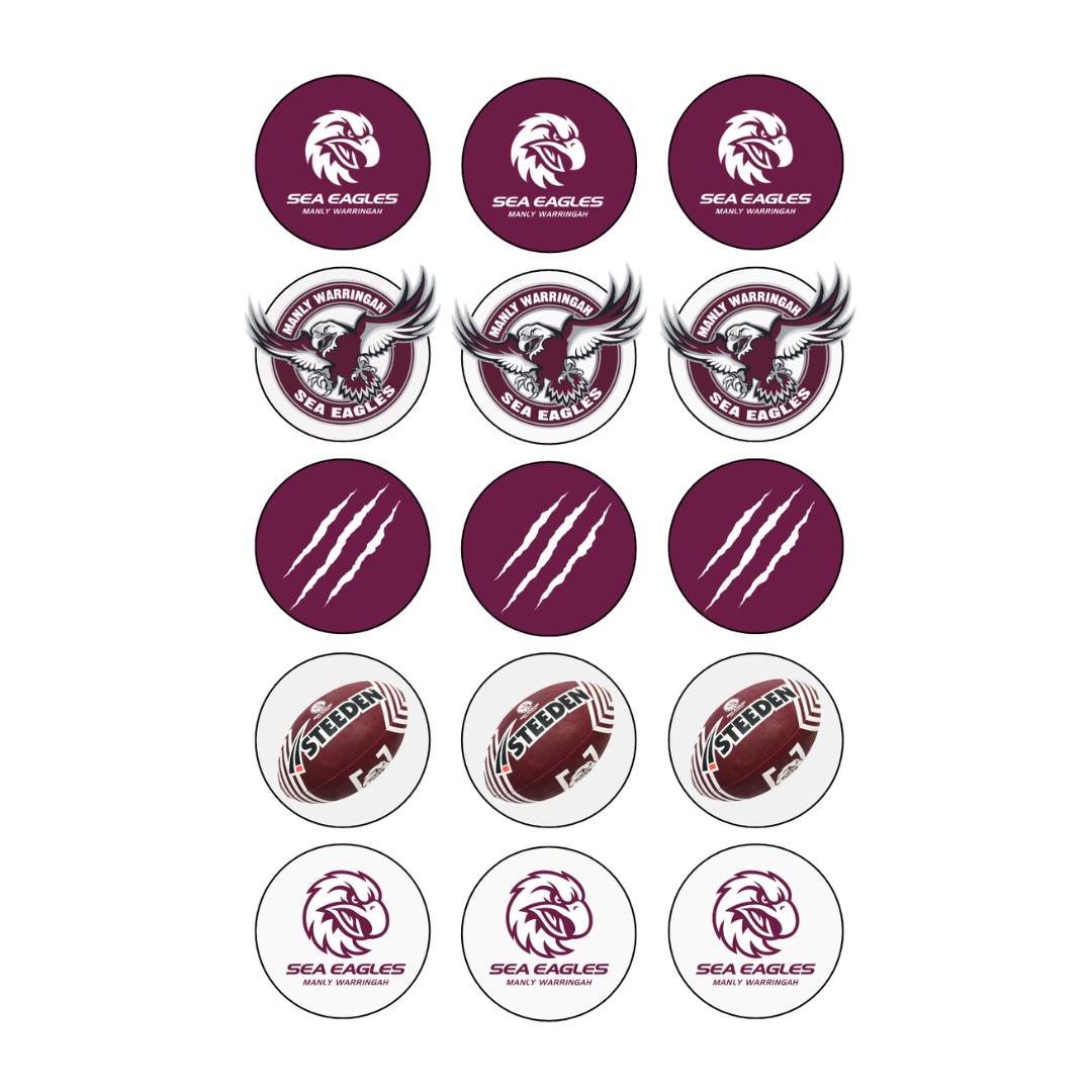 Sea Eagles Cupcake Edible Images