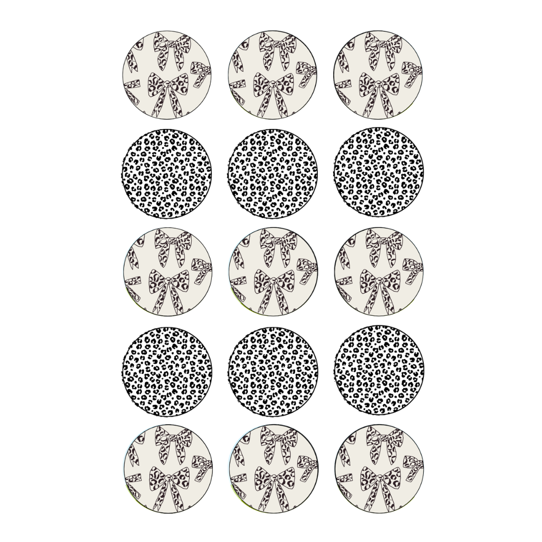 Leopard Bows Cupcake Edible Images