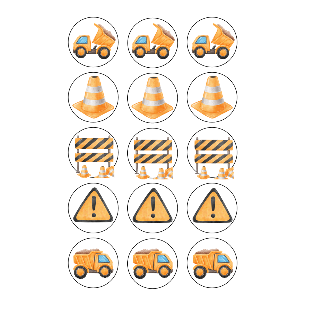 Construction Cupcake Edible Images