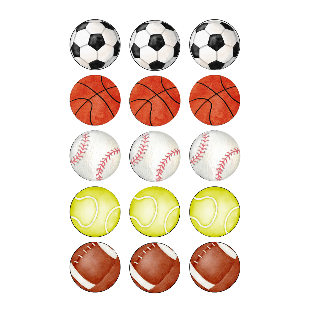 Sports Balls Cupcake Edible Images