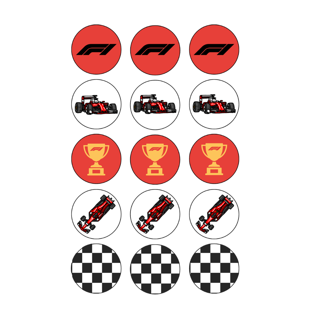 Formula Cars Cupcake Edible Images