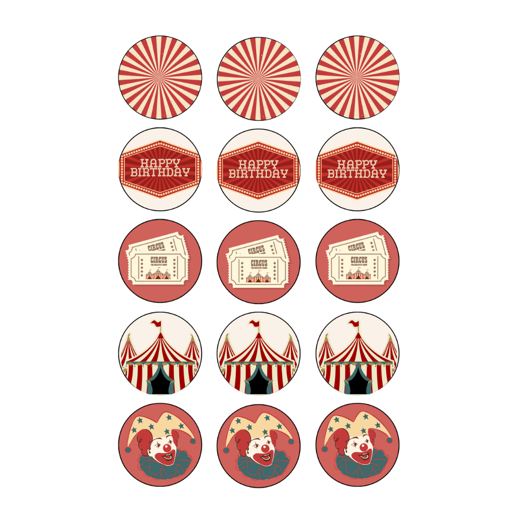Circus Cupcake Edible Images