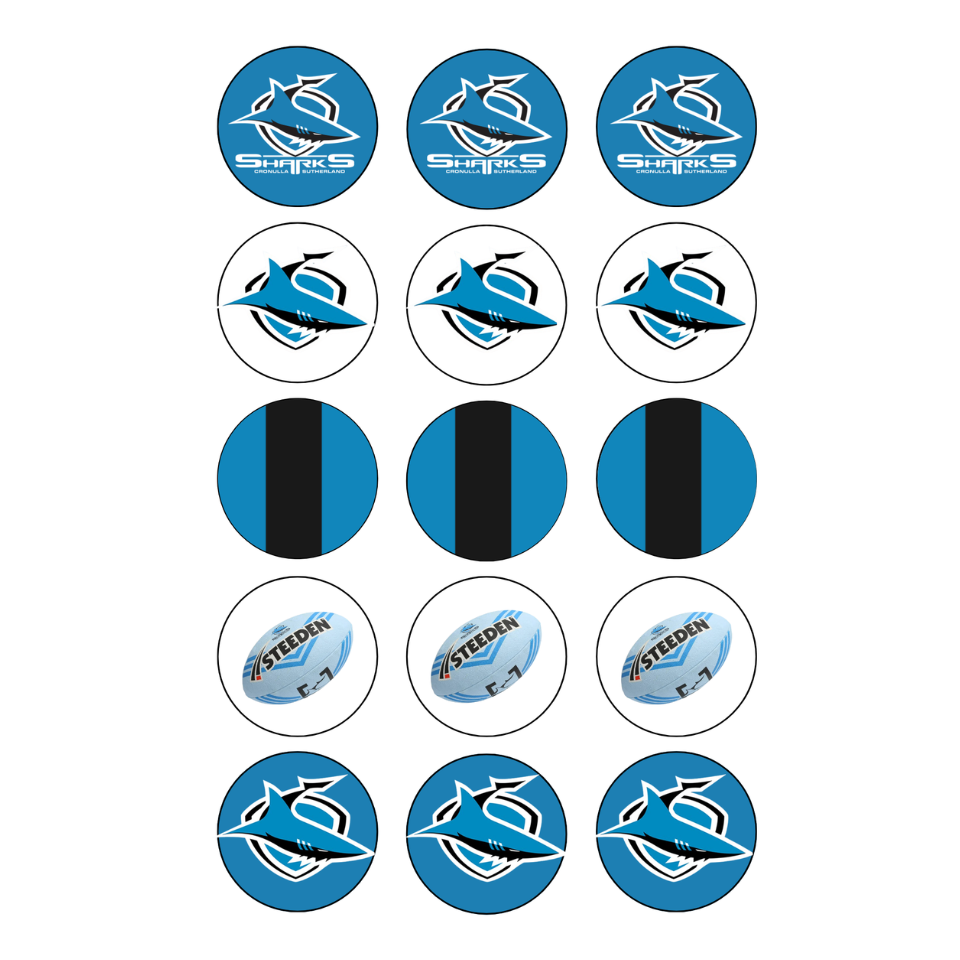 Sharks Cupcake Edible Images