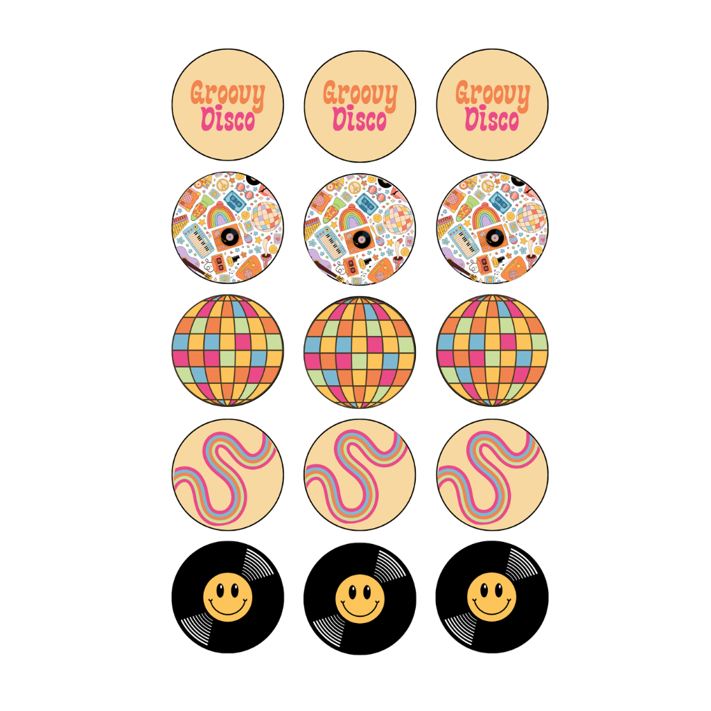 Disco Cupcake Edible Images