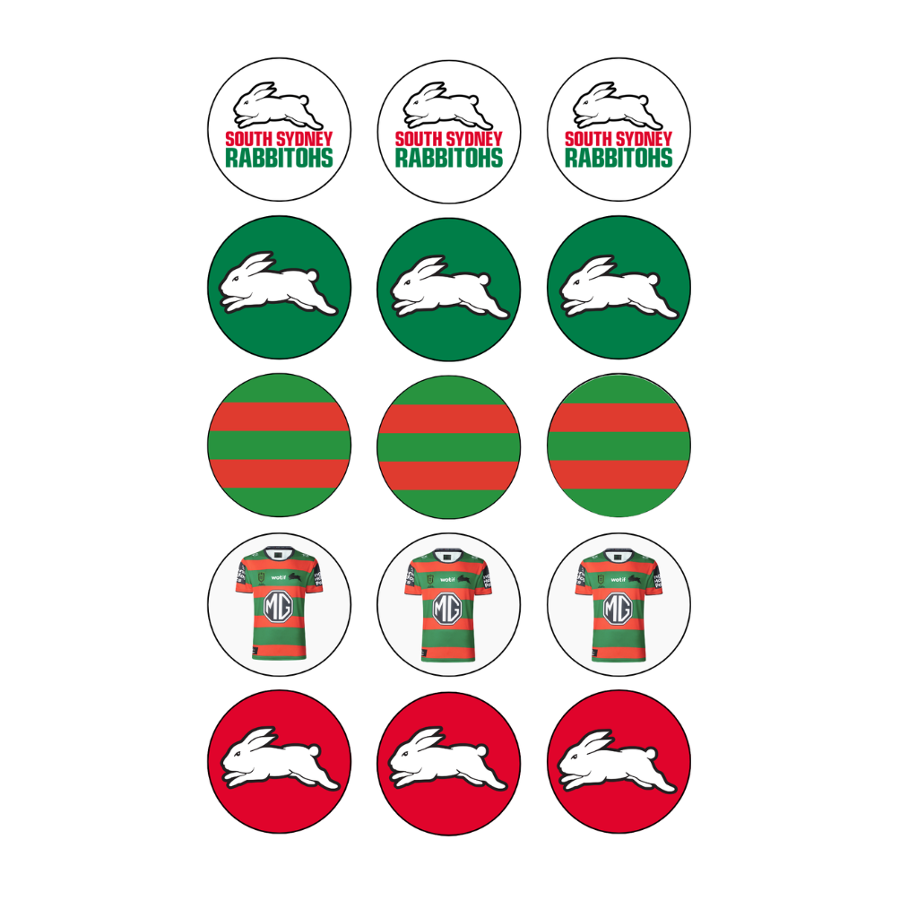 Rabbitohs Cupcake Edible Images