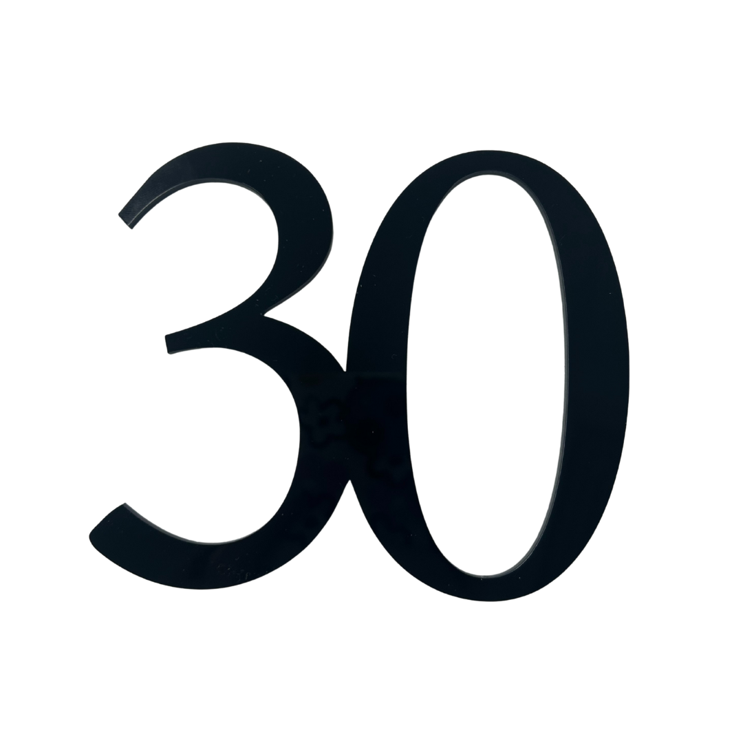 30 BLACK 10CM ACRYLIC CAKE FROPPER