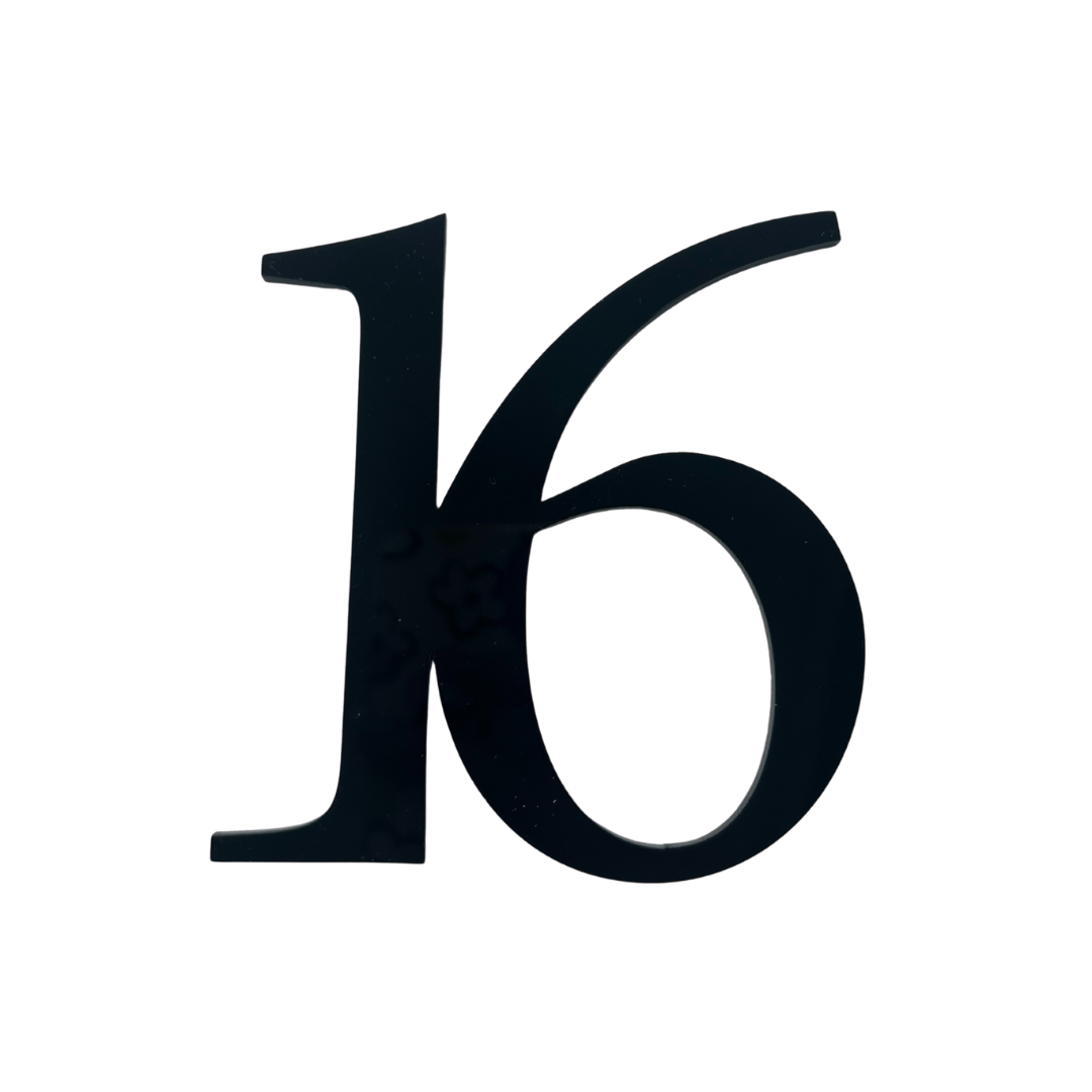 16 BLACK 10CM ACRYLIC CAKE FROPPER