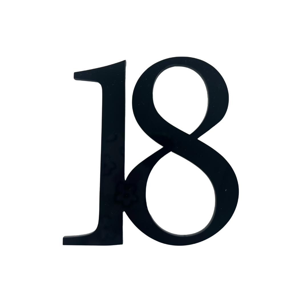 18 BLACK 10CM ACRYLIC CAKE FROPPER