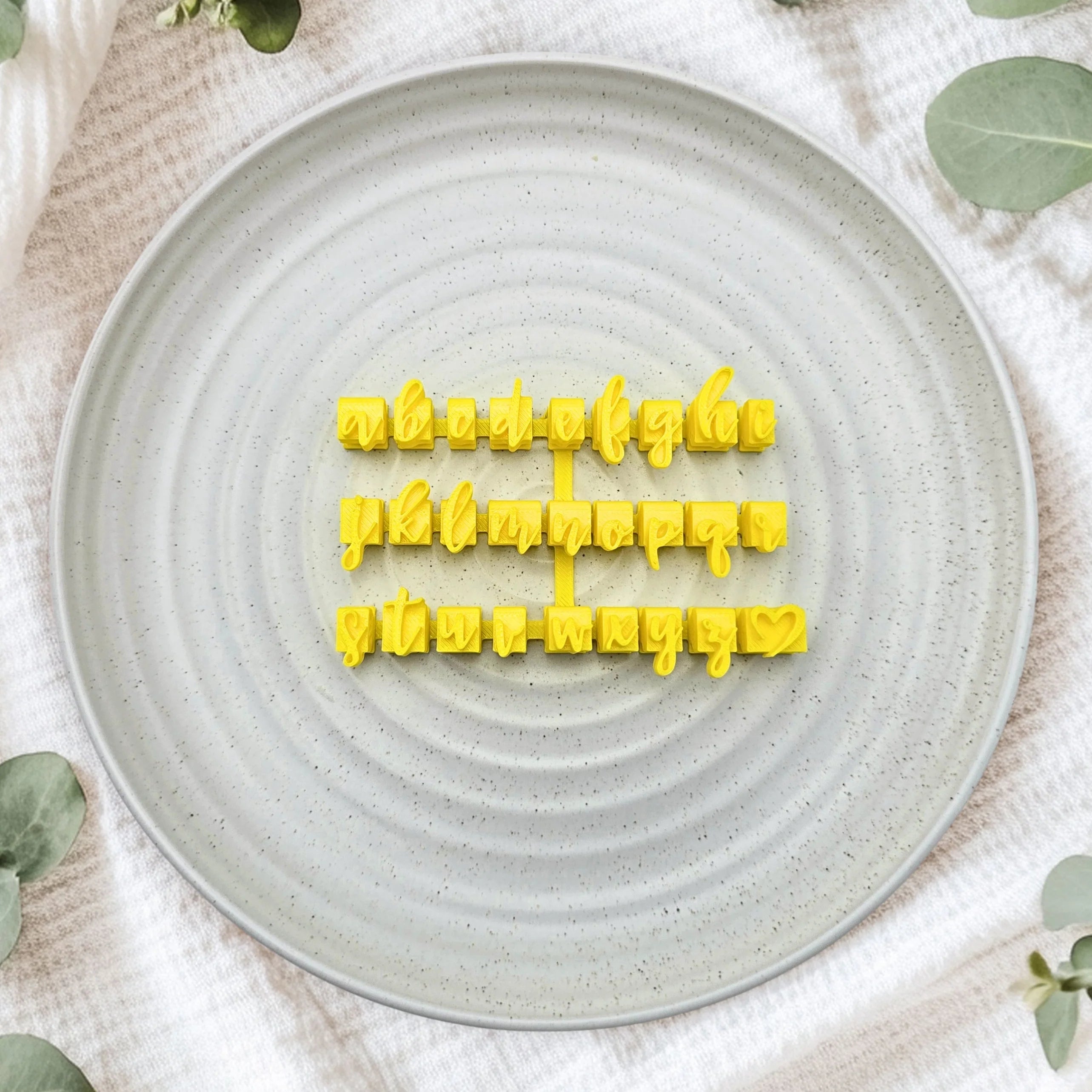 Script Lowercase Alphabet Stamps
