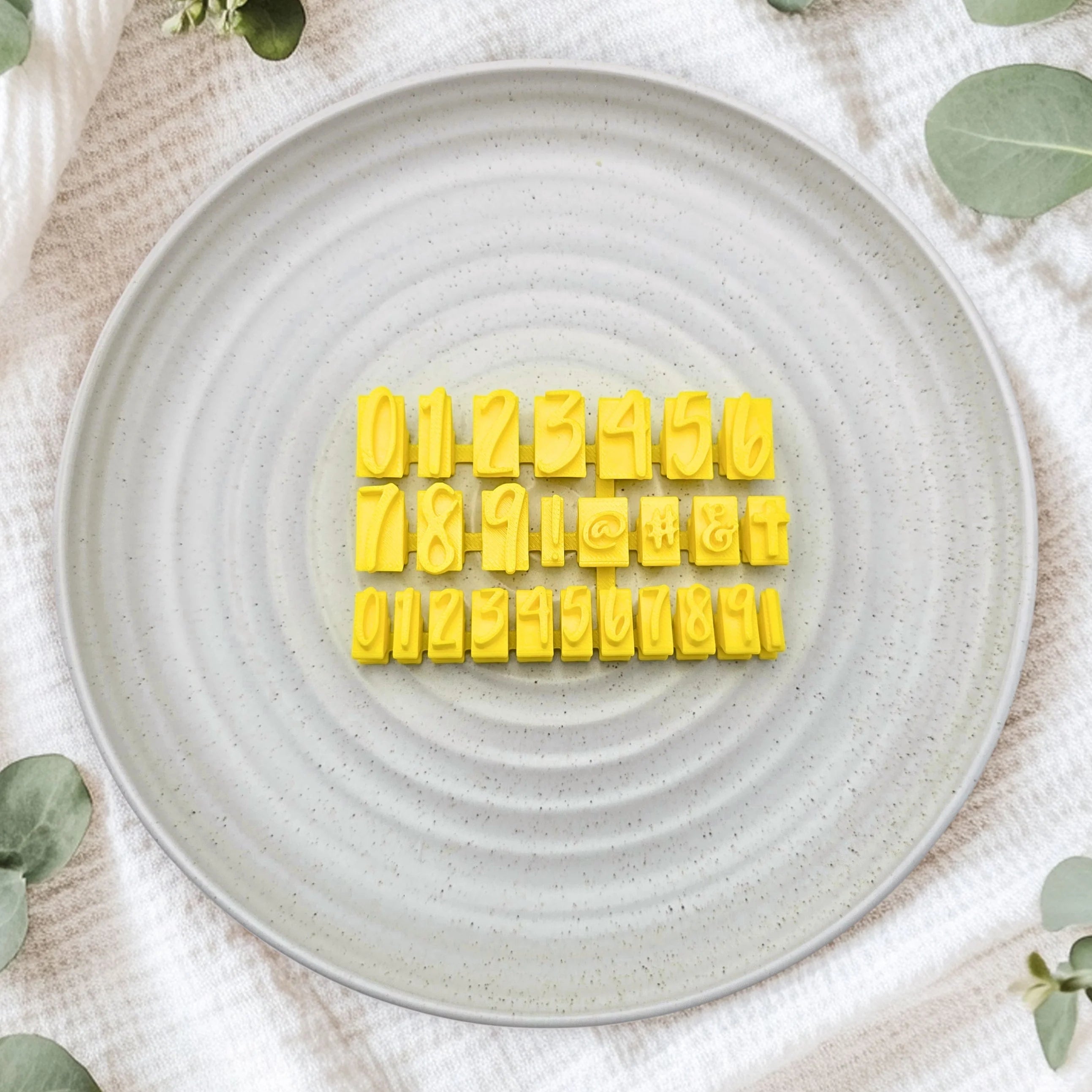 Script Number Stamps - 2 sizes