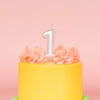 White Metallic Balloon Candle No 1