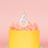 White Metallic Balloon Candle No 6