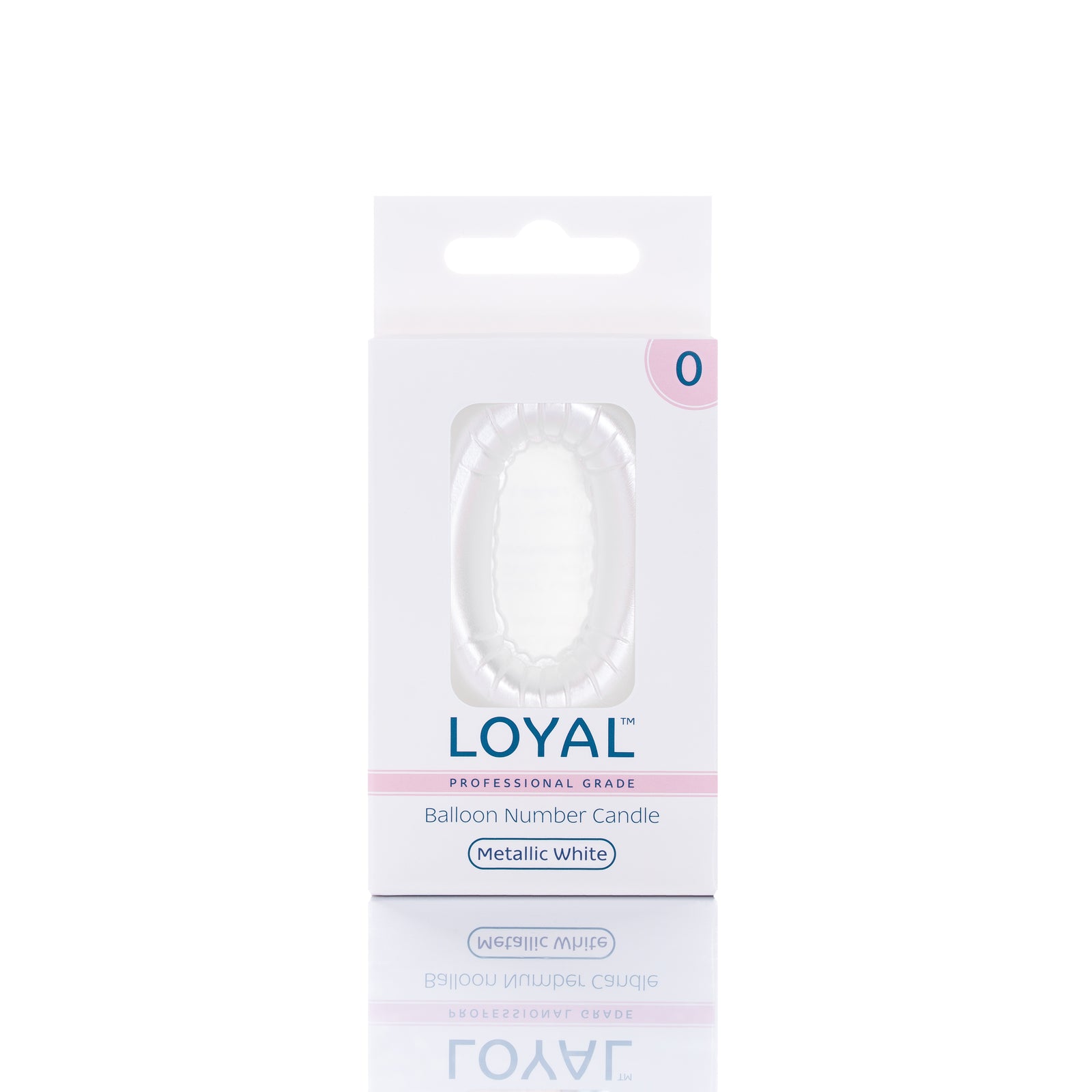 White Metallic Balloon Candle No 0