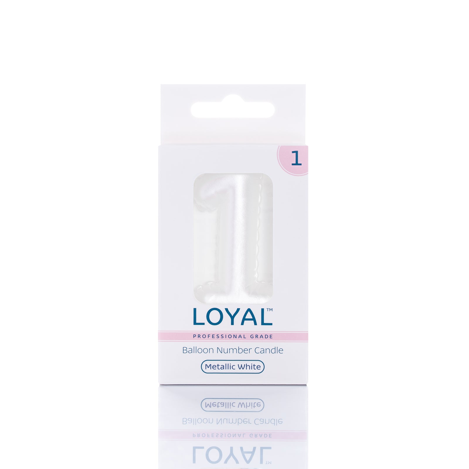 White Metallic Balloon Candle No 1
