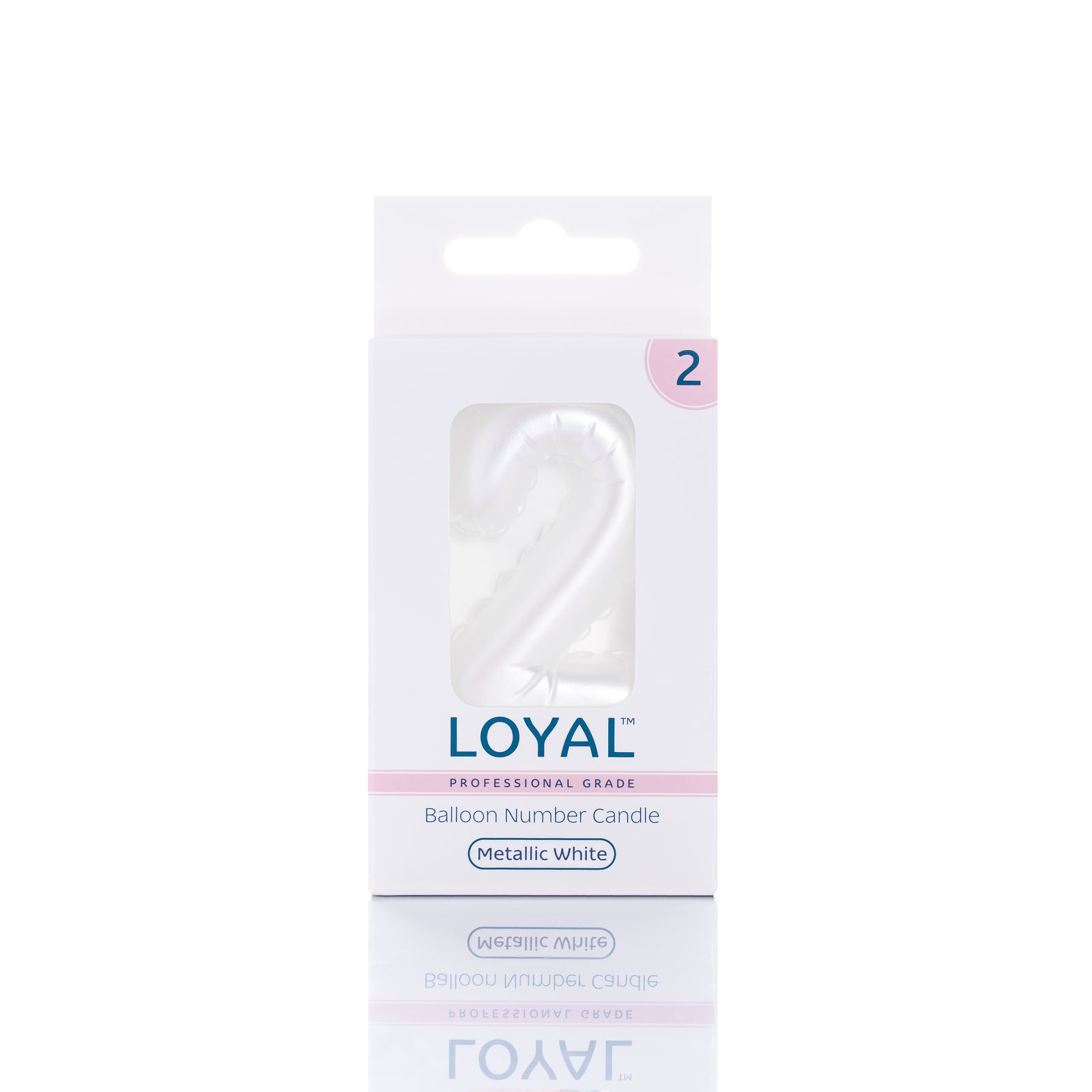 White Metallic Balloon Candle No 2