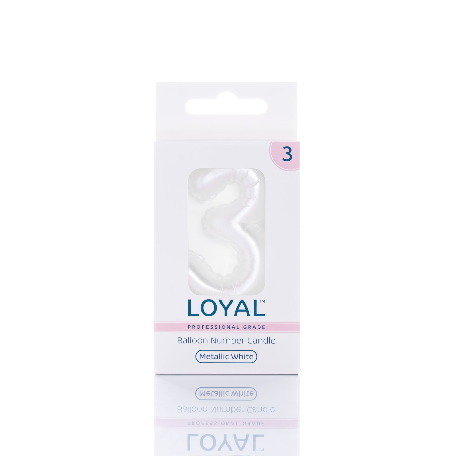 White Metallic Balloon Candle No 3