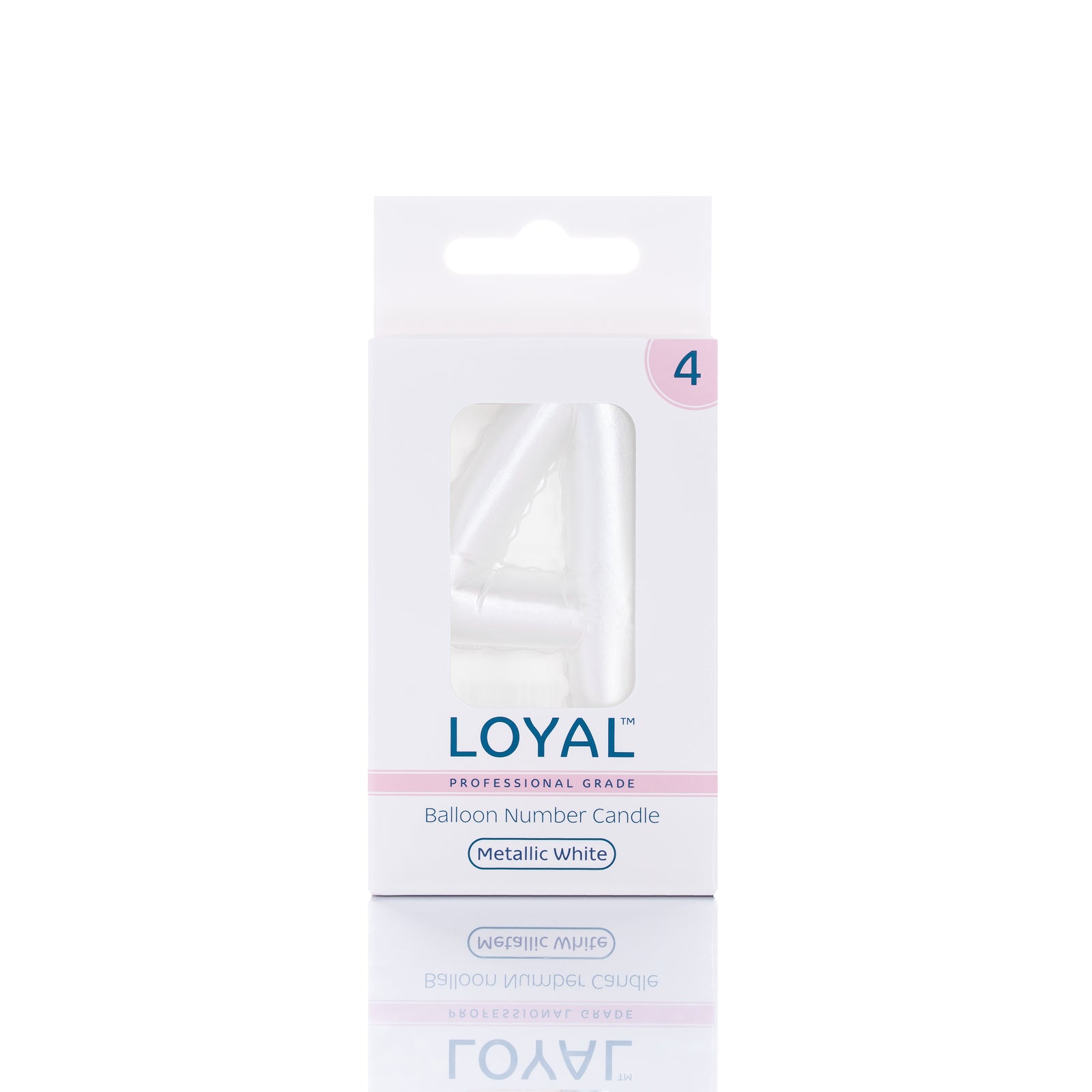 White Metallic Balloon Candle No 4