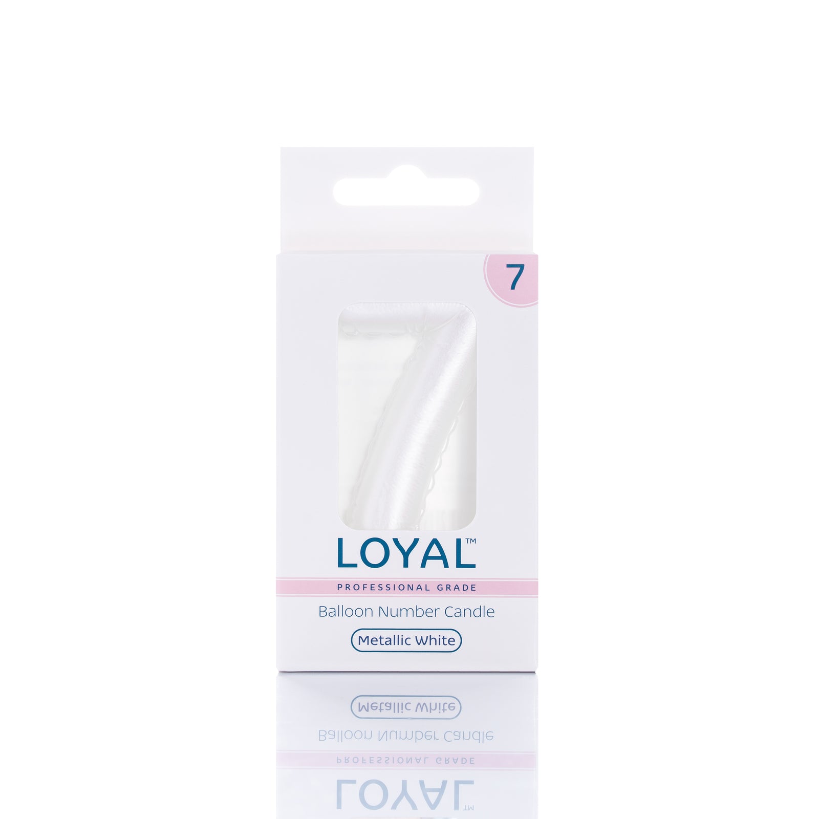 White Metallic Balloon Candle No 7