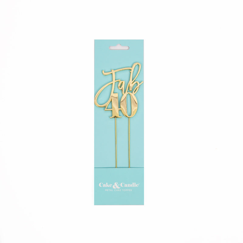 FAB 40 GOLD Metal Cake Topper