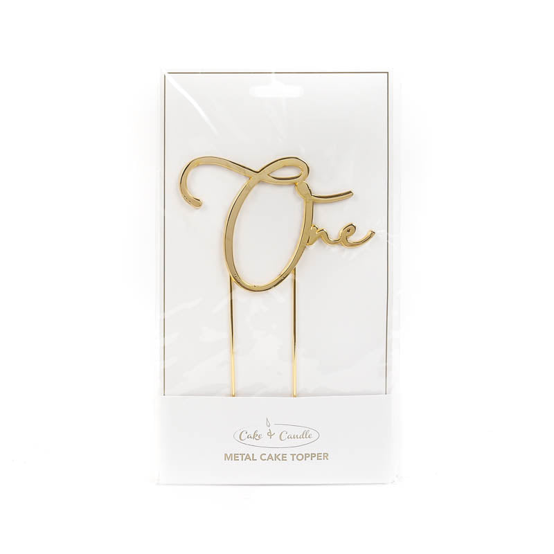 One Gold Metal Cake Topper