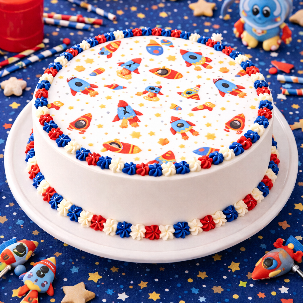 Rocketship Edible Image Template