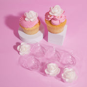 Wafer Decorations White Roses (6 pieces)
