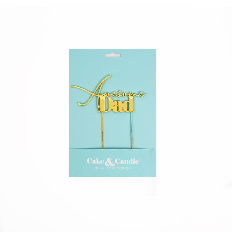 AWESOME Dad Gold Metal Cake Topper