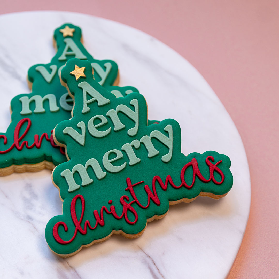 Lulu & Stone A VERY MERRY CHRISTMAS COOKIE STAMP + CUTTER SET