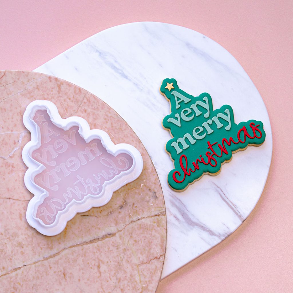 Lulu & Stone A VERY MERRY CHRISTMAS COOKIE STAMP + CUTTER SET
