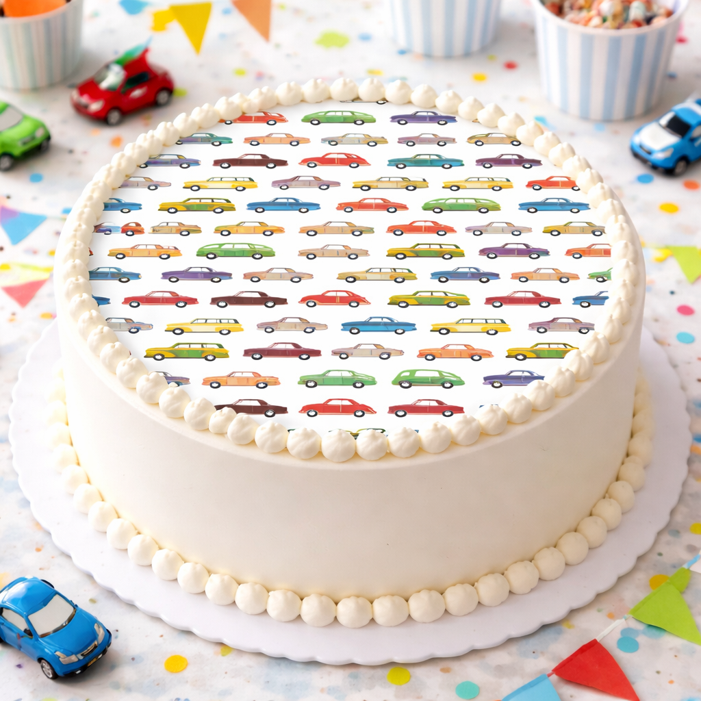 Assorted Cars Edible Image Template