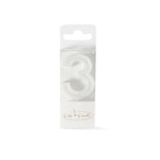 No 3 Mini Glitter White Candle