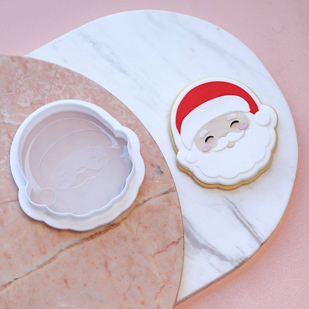 Lulu & Stone ADORABLE MR CLAUS COOKIE STAMP + CUTTER SET