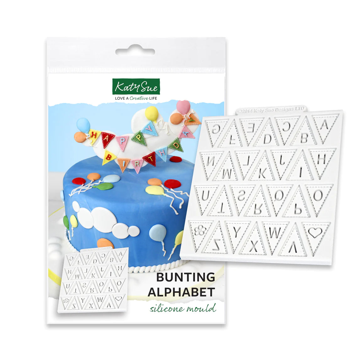 Katy Sue Bunting Alphabet Silicone Mould
