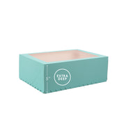 Scalloped Pastel Blue 12 Cupcake Box - 5inch Tall