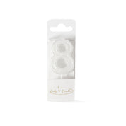 No 8 Mini Glitter White Candle